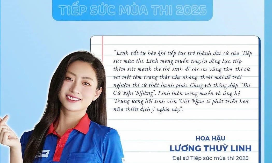 Hoa hậu Lương Thùy Linh làm đại sứ Tiếp sức mùa thi năm 2025