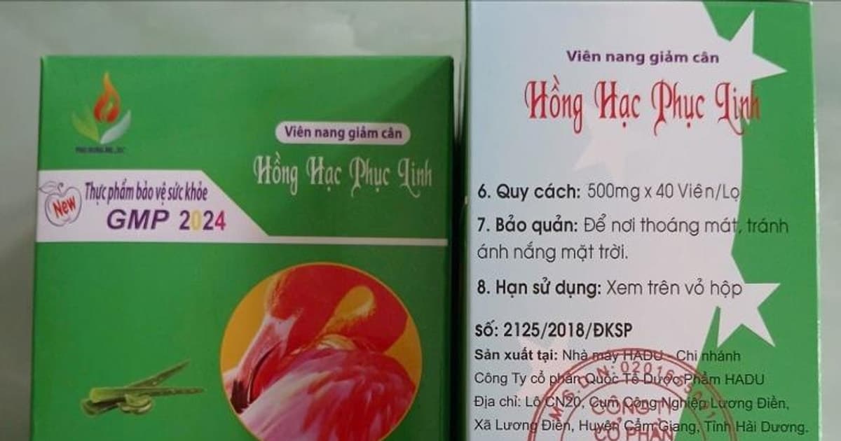 Phát hiện sản phẩm giảm cân Hồng Hạc Phục Linh chứa chất cấm