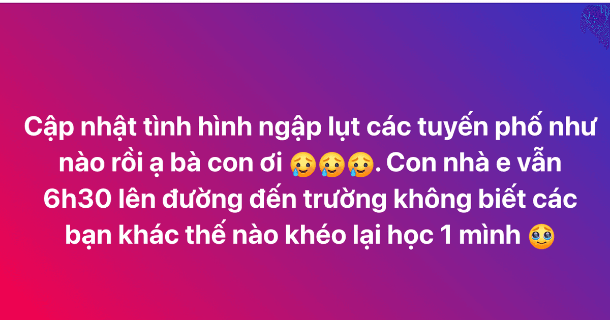 Đường phố biến thành ‘sông’, nhiều trường ở Hà Nội chuyển học trực tuyến