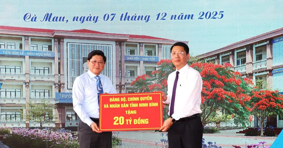 Tỉnh Ninh Bình hỗ trợ Cà Mau 20 tỷ đồng nâng cấp trường học đạt chuẩn quốc gia