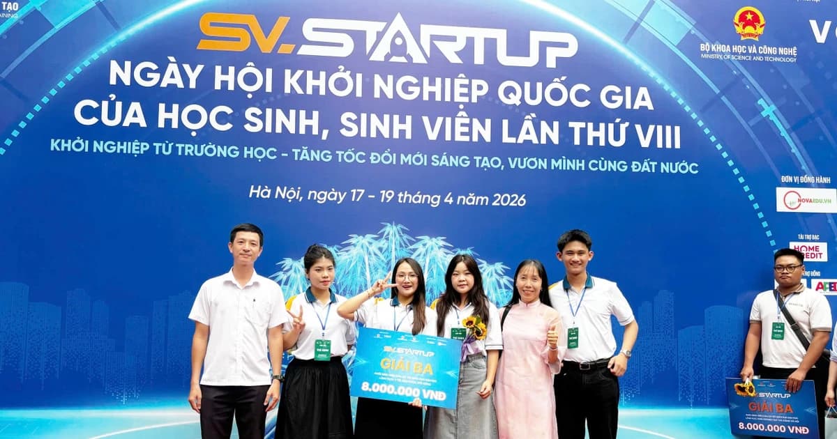 Sinh viên Trường ĐH Kiên Giang đạt Giải Ba tại SV.STARTUP 2026