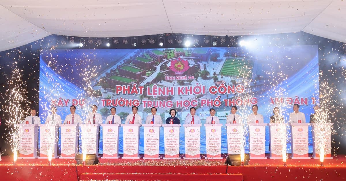 Phó Thủ tướng Phạm Thị Thanh Trà dự lễ khởi công Trường THPT Nam Đàn 1