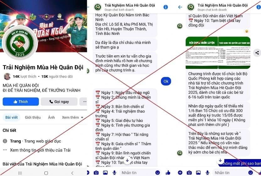 Cảnh giác khi đăng ký 'Trại hè Quân đội' qua mạng xã hội
