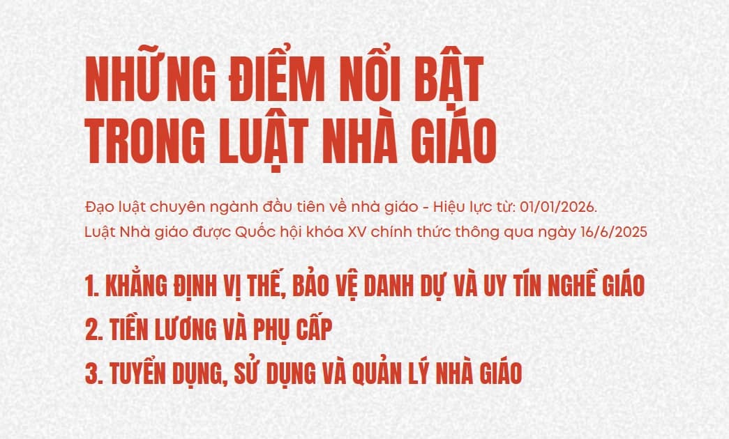 Infographic: Những điểm nổi bật trong Luật Nhà giáo