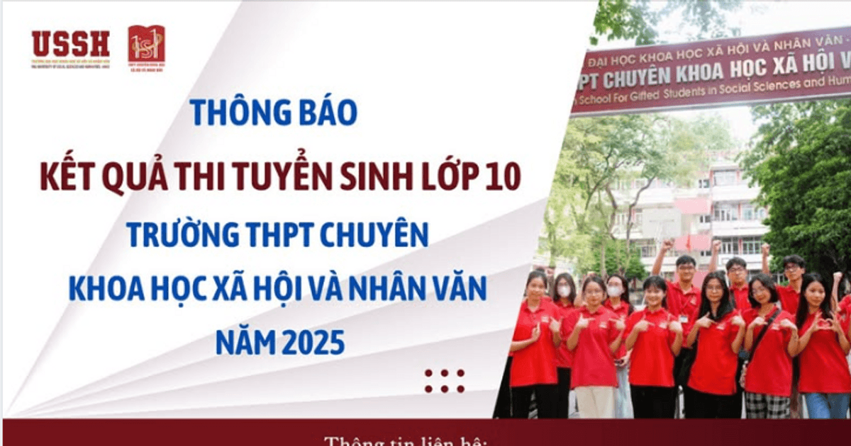 Trường THPT Chuyên Khoa học Xã hội và Nhân văn công bố điểm chuẩn vào lớp 10