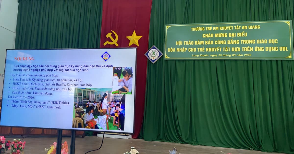 An Giang tiếp tục triển khai hoạt động giáo dục hòa nhập cho trẻ khuyết tật