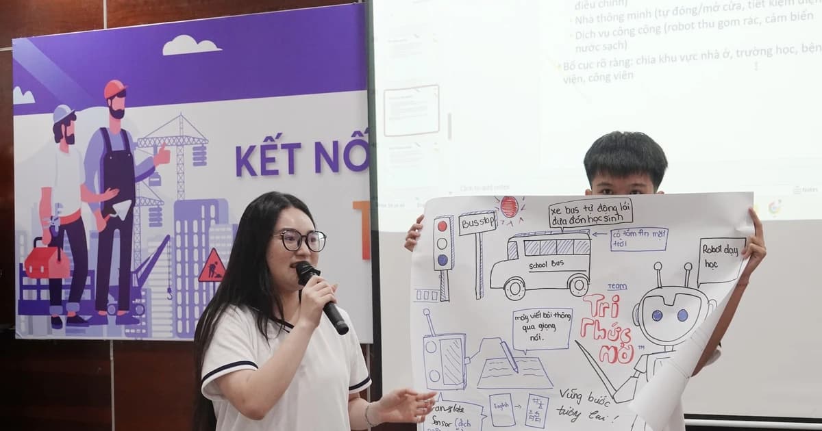 Khi học sinh thiết kế thành phố thông minh trong tương lai