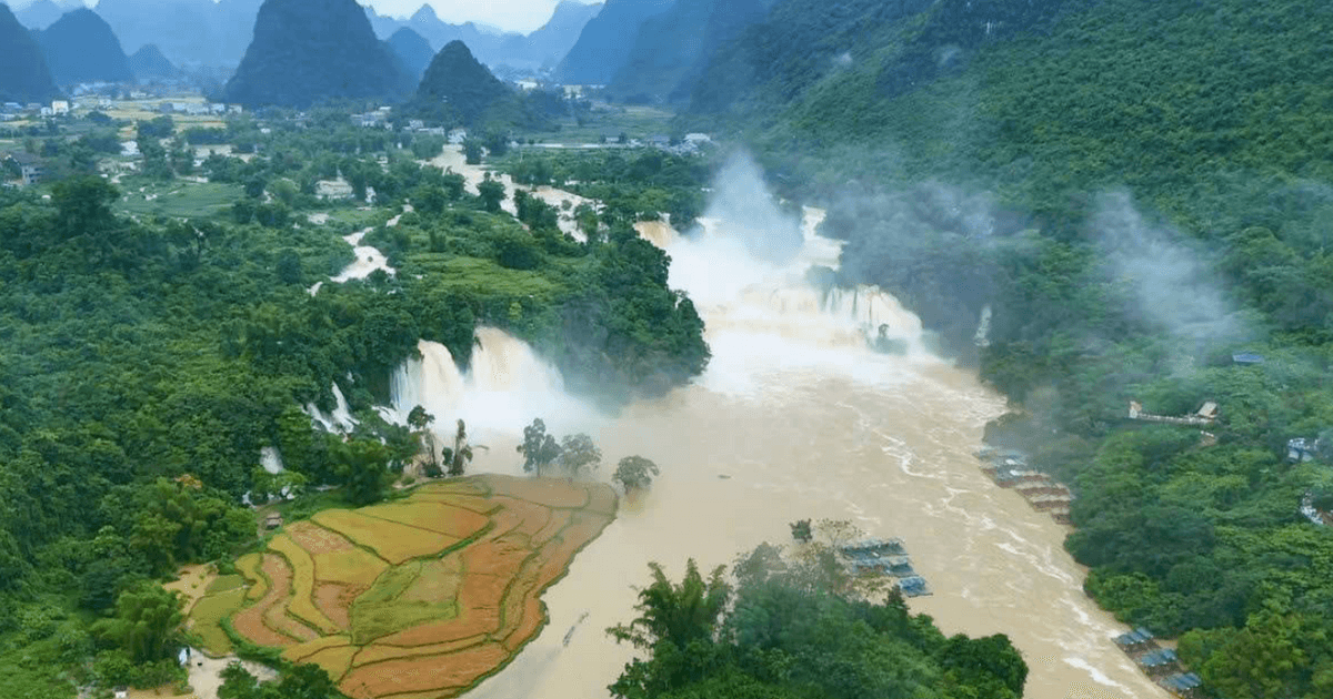 Cao Bằng: Tạm dừng tham quan thác Bản Giốc vì nước lũ dâng cao