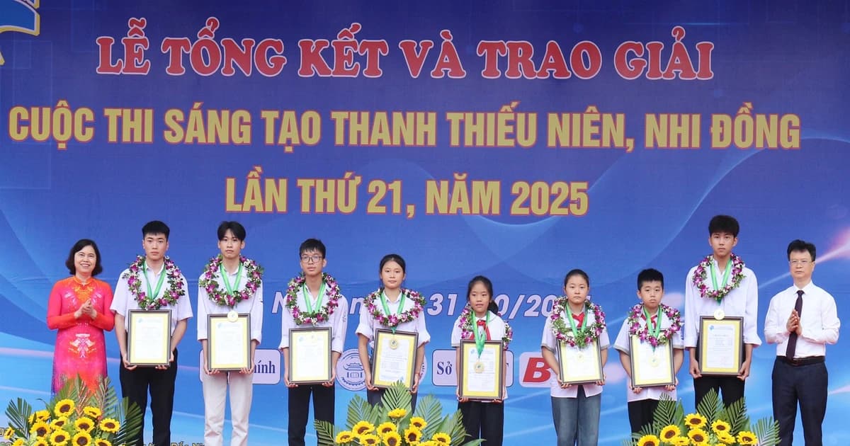 Trao giải cuộc thi sáng tạo thanh thiếu niên, nhi đồng tỉnh Bắc Ninh