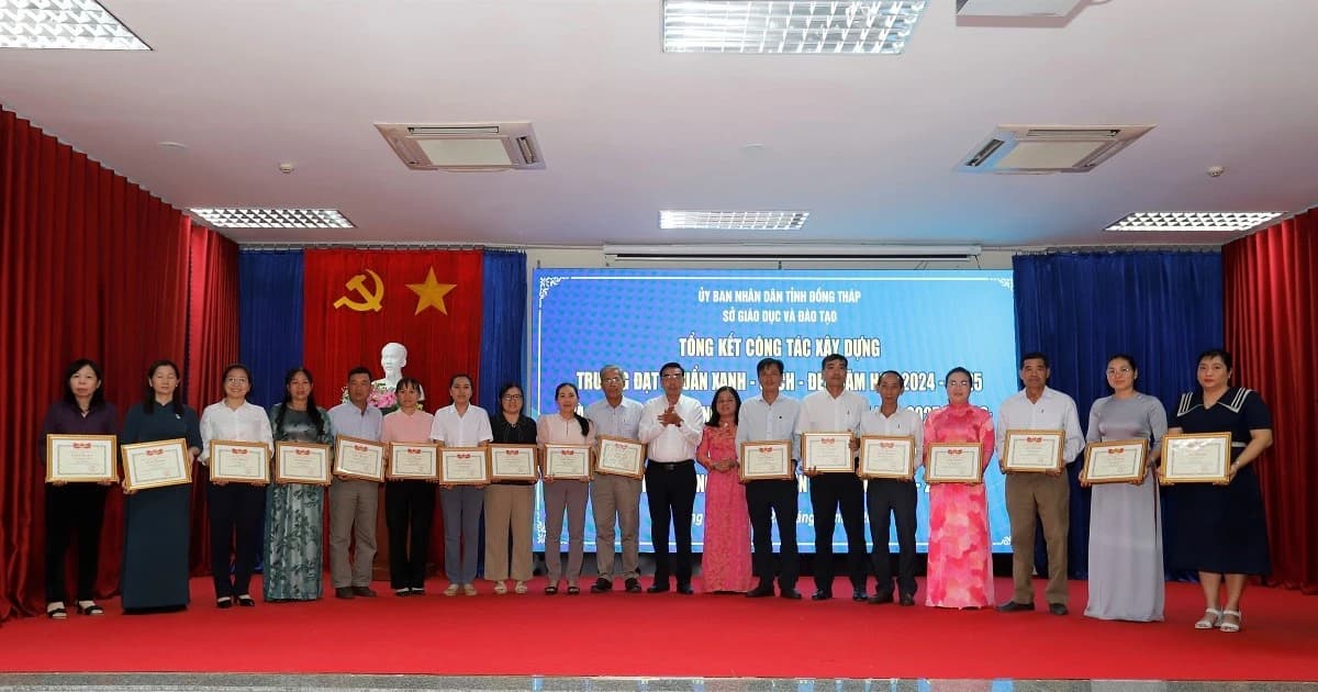 Đồng Tháp phấn đấu 98% trường đạt chuẩn xanh, sạch, đẹp