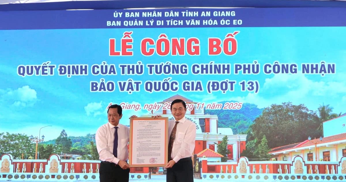 An Giang công bố 2 Bảo vật Quốc gia thuộc văn hóa Óc Eo
