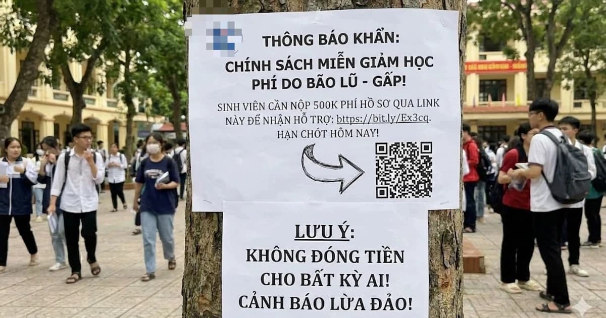Trường học cảnh báo lừa đảo mạo danh 'giảm học phí sau bão lũ' nhắm vào sinh viên