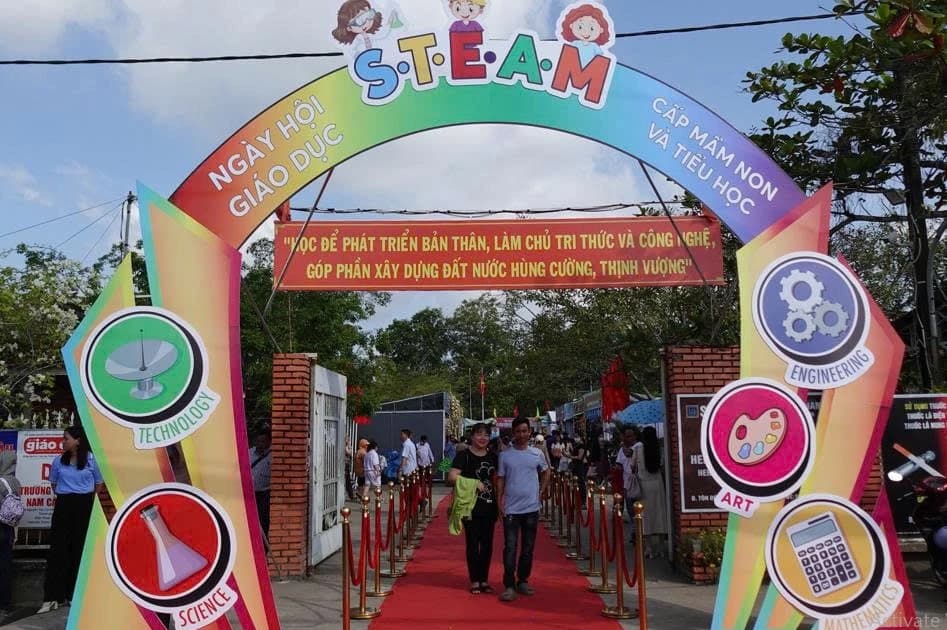 Sôi động Ngày hội Giáo dục STEAM cấp Mầm non và Tiểu học ở Cà Mau