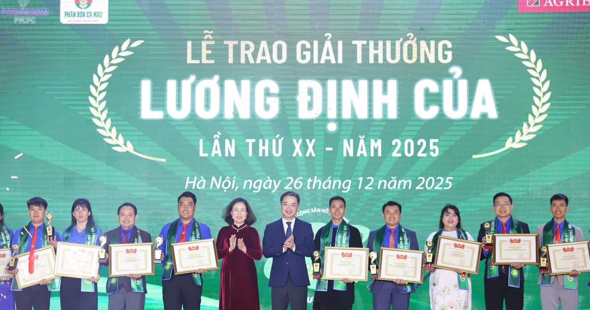 Trao Giải thưởng Lương Định Của: Tôn vinh 30 nhà nông trẻ