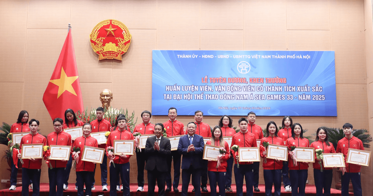 Hà Nội khen thưởng các huấn luyện viên, vận động viên đạt thành tích cao tại SEA Games 33
