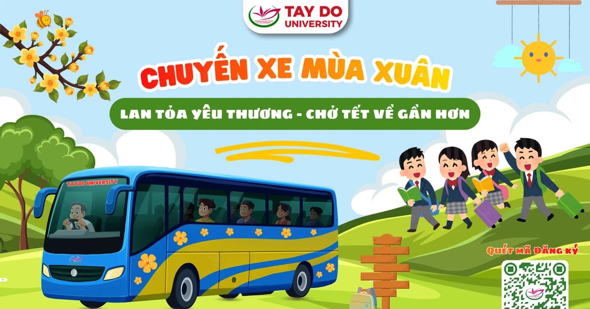 Trường ĐH Tây Đô tổ chức 'Chuyến xe mùa xuân 2026' đưa sinh viên về quê đón Tết