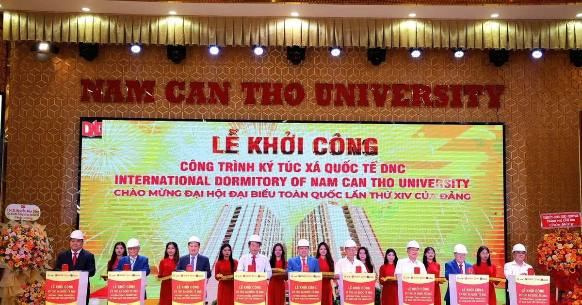 Trường ĐH Nam Cần Thơ khởi công Ký túc xá Quốc tế phục vụ 2.500 sinh viên