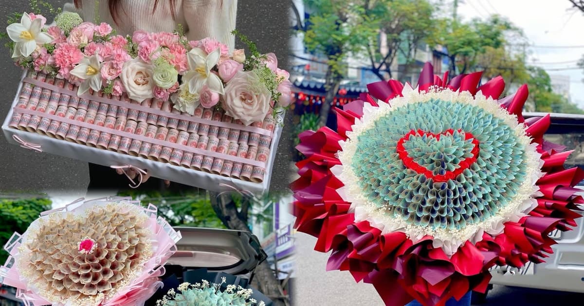 ‘Hoa tiền’ mệnh giá 500.000 đồng: Xu hướng quà Valentine xa xỉ lên ngôi