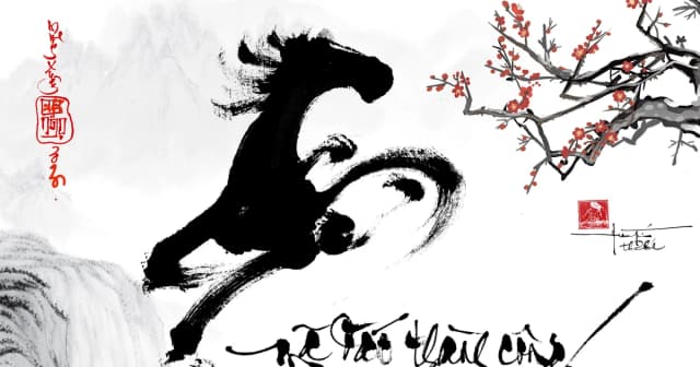 Độc đáo chân dung tuấn mã từ nét bút họa tự và thư pháp chữ Việt