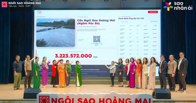 Trường Ngôi sao Hoàng Mai ủng hộ hơn 3,2 tỷ đồng xây cầu tại Lạng Sơn