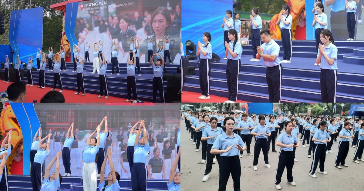 Hơn 500 cán bộ, giảng viên, sinh viên y dược cổ truyền đồng diễn dưỡng sinh hưởng ứng Ngày Sức khỏe toàn dân 2026