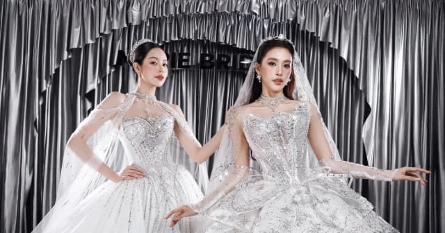 Hoa hậu Tiểu Vy, Thanh Thủy diện váy cưới đẹp bất phân thắng bại