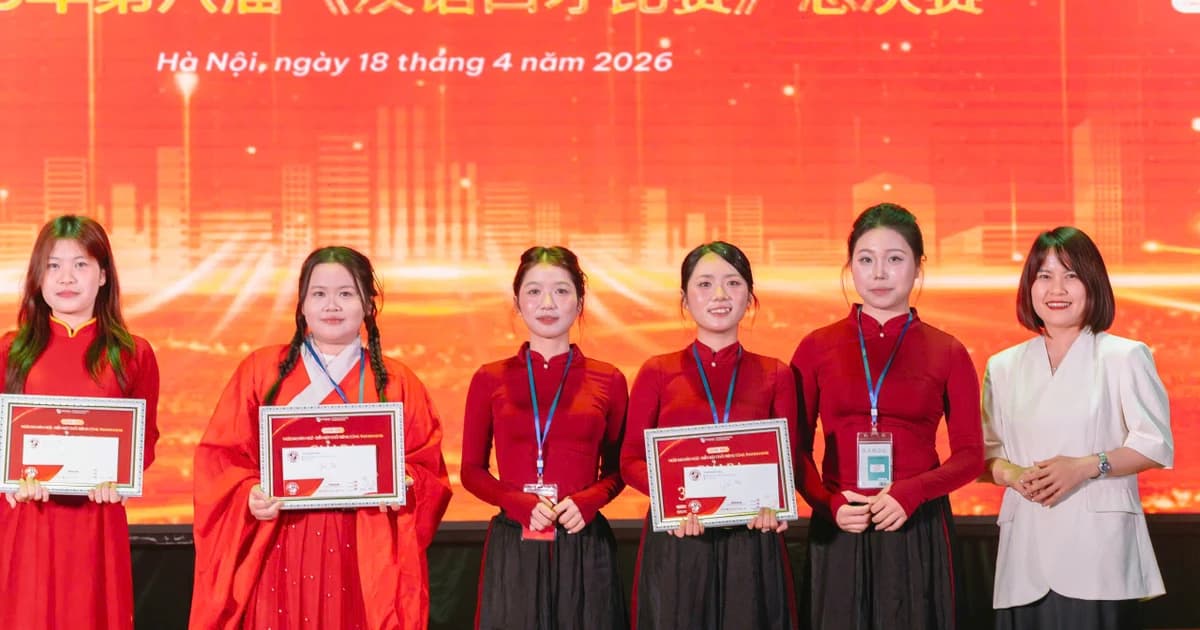 Sinh viên Trường ĐHSP Hà Nội 2 tiếp tục giành giải thi Tài năng Hán ngữ