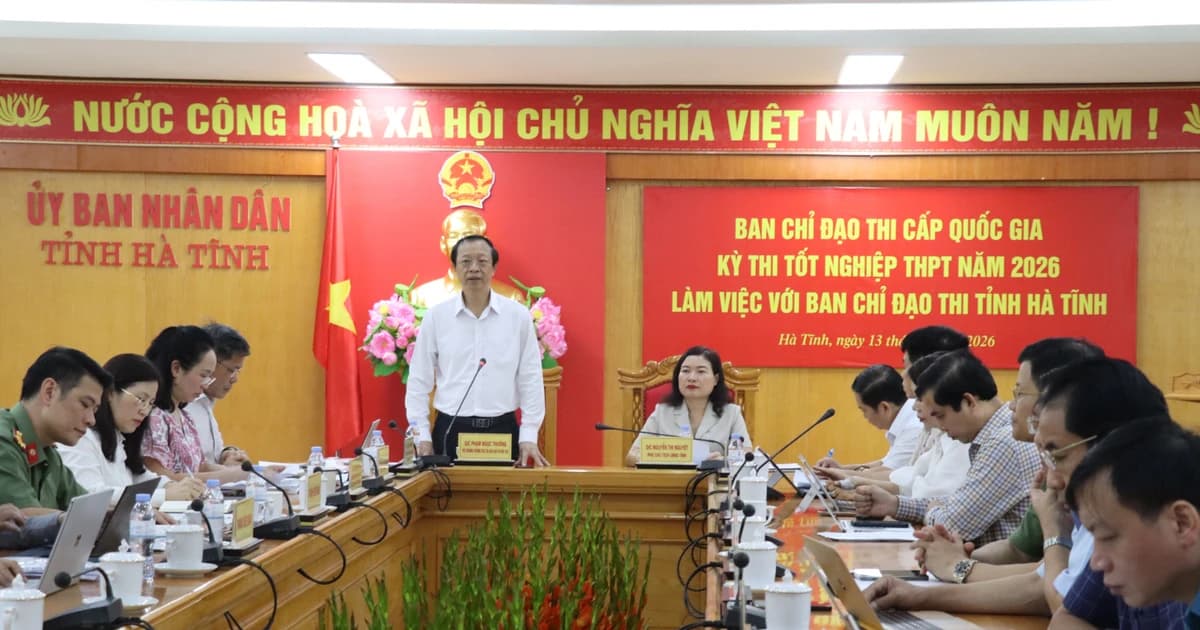 Hà Tĩnh rà soát toàn diện công tác chuẩn bị Kỳ thi tốt nghiệp THPT 2026