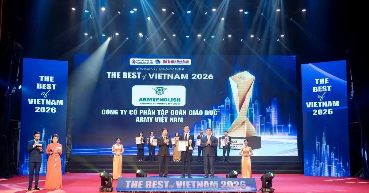 Hệ thống Anh ngữ Quốc tế Army English lọt Top 10 The Best of Vietnam 2026