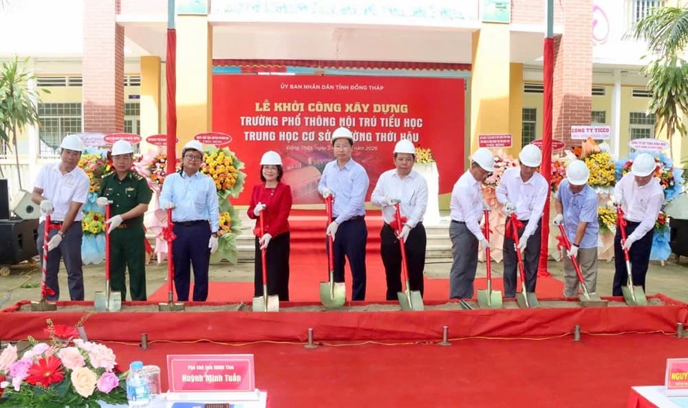 Khởi công thêm 2 trường phổ thông nội trú vùng biên giới Đồng Tháp