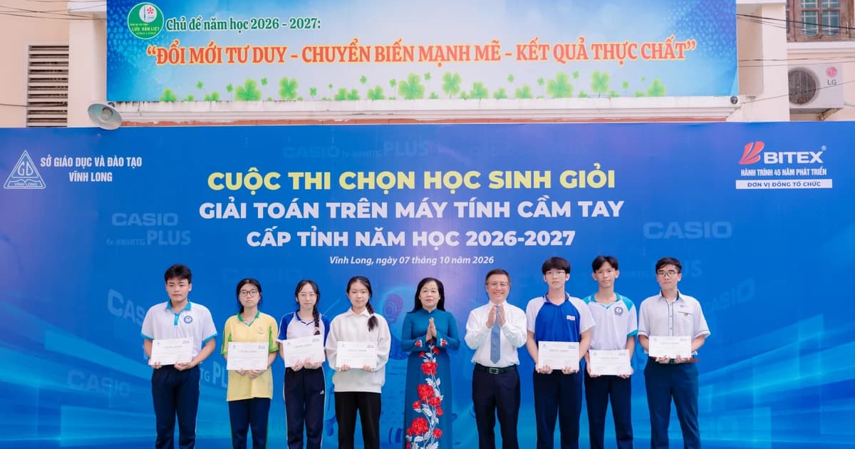 Gần 2.000 học sinh Vĩnh Long tranh tài cuộc thi giải toán trên máy tính cầm tay