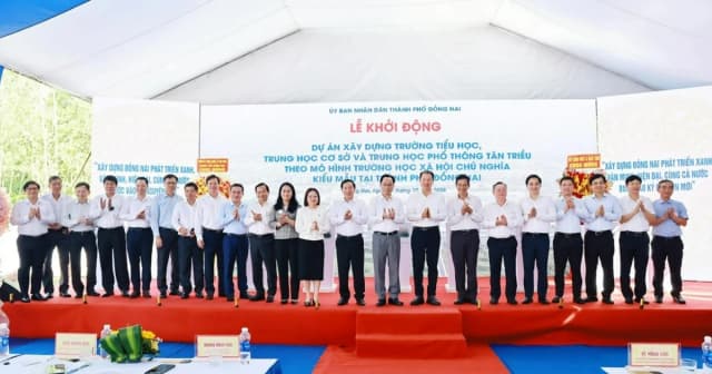 Bộ trưởng Hoàng Minh Sơn dự Lễ khởi động trường liên cấp XHCN kiểu mẫu ở Đồng Nai