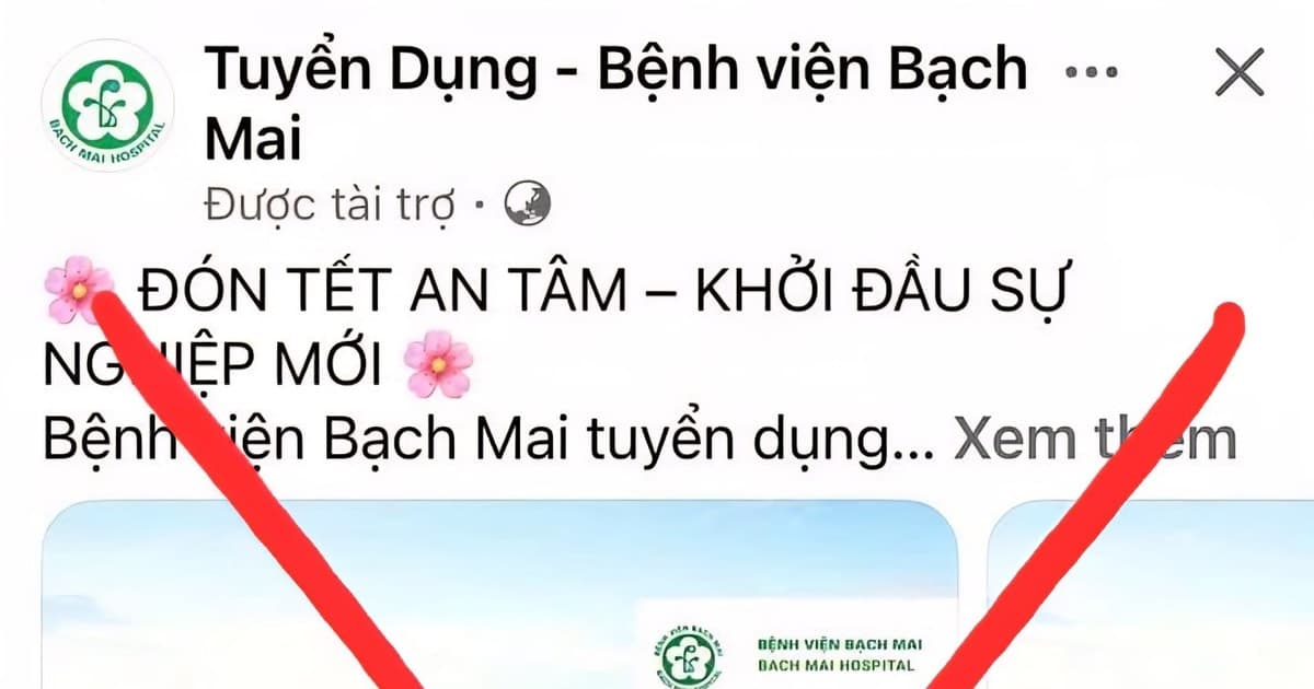Cảnh báo fanpage giả mạo bệnh viện Trung ương tuyển dụng để lừa đảo