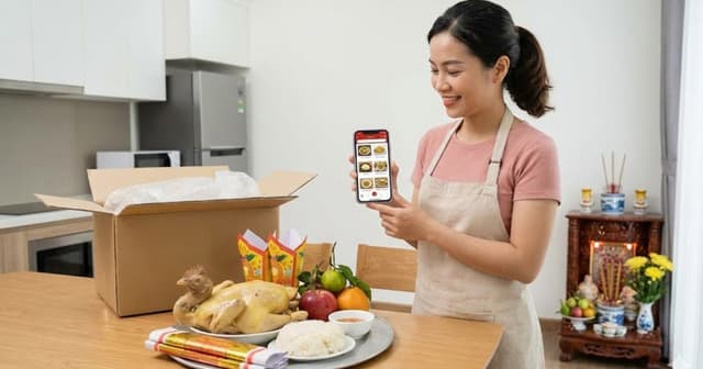 Đặt mâm cúng Táo Quân qua app: Xu hướng Tết mới của gia đình hiện đại