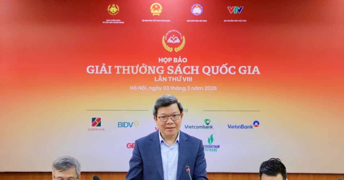 Lễ trao Giải thưởng Sách Quốc gia lần thứ VIII sẽ diễn ra vào 20h ngày 8/3/2026