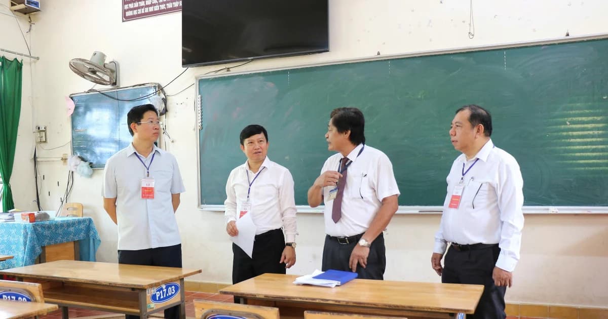 Lãnh đạo Đồng Tháp kiểm tra công tác tổ chức kỳ thi lớp 10 và tốt nghiệp THPT