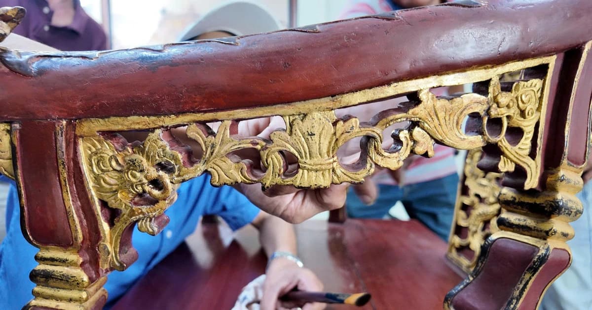 Phục chế thành công Bảo vật quốc gia Ngai vua triều Nguyễn bị phá hoại